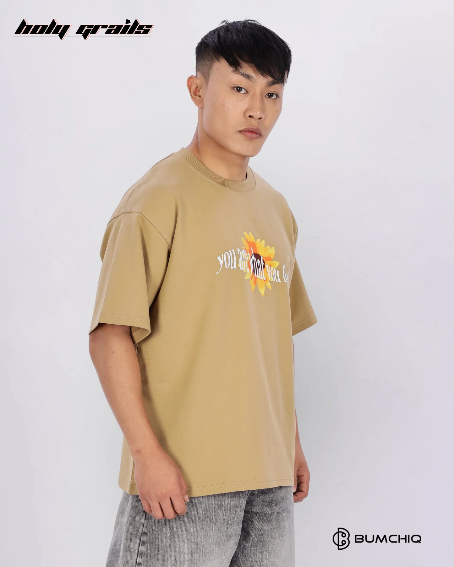 Always Here Beige Oversize Tee HG x Bumchiq