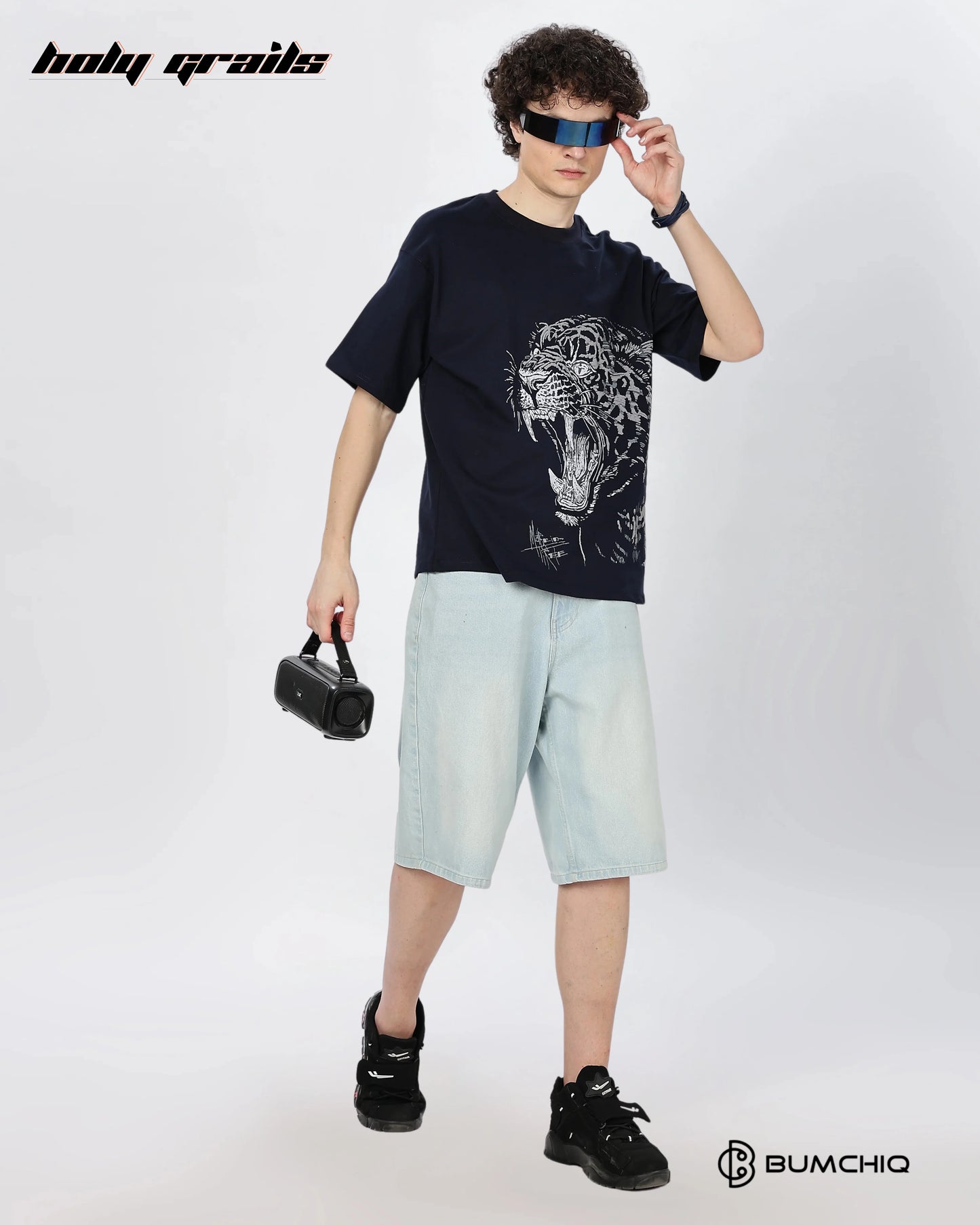 Tiger Roar Black Oversize Tee HG x Bumchiq