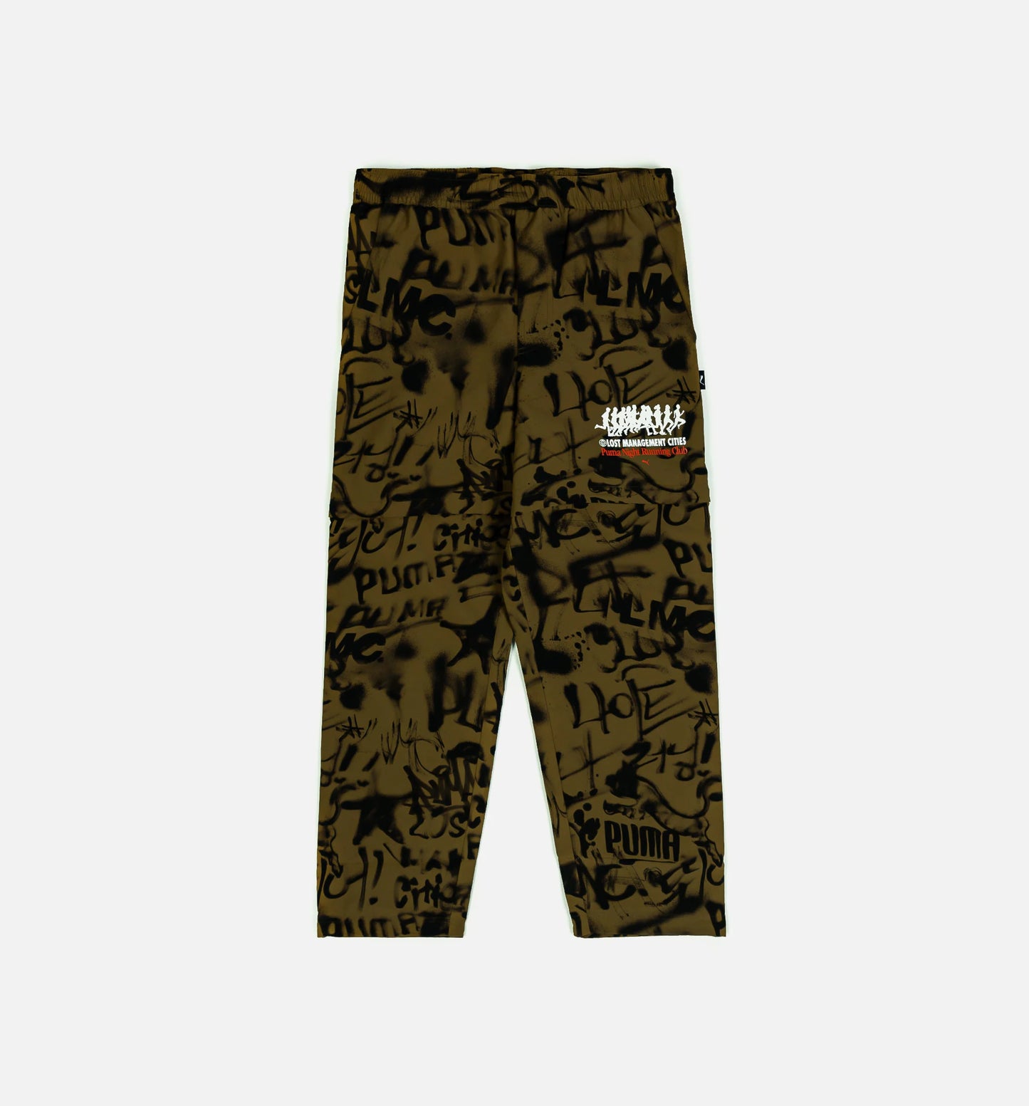 Lost Management Cities All Over Print Mens Pant Olive Black