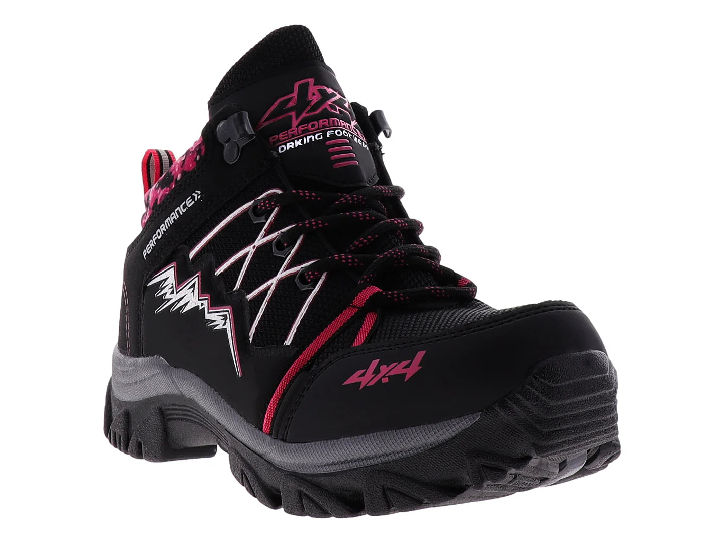Botas 4X4 Excursionismo Negro y Fucsia para Mujer
