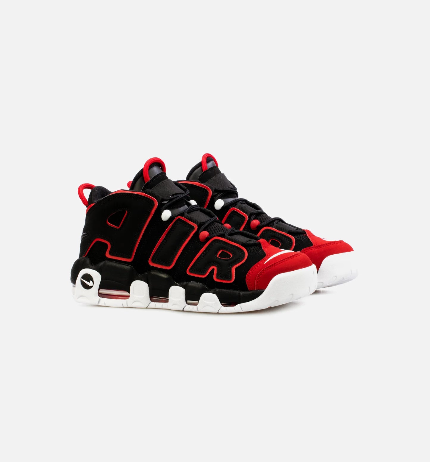 Air More Uptempo Red Toe Mens Basketball Shoe Black Red