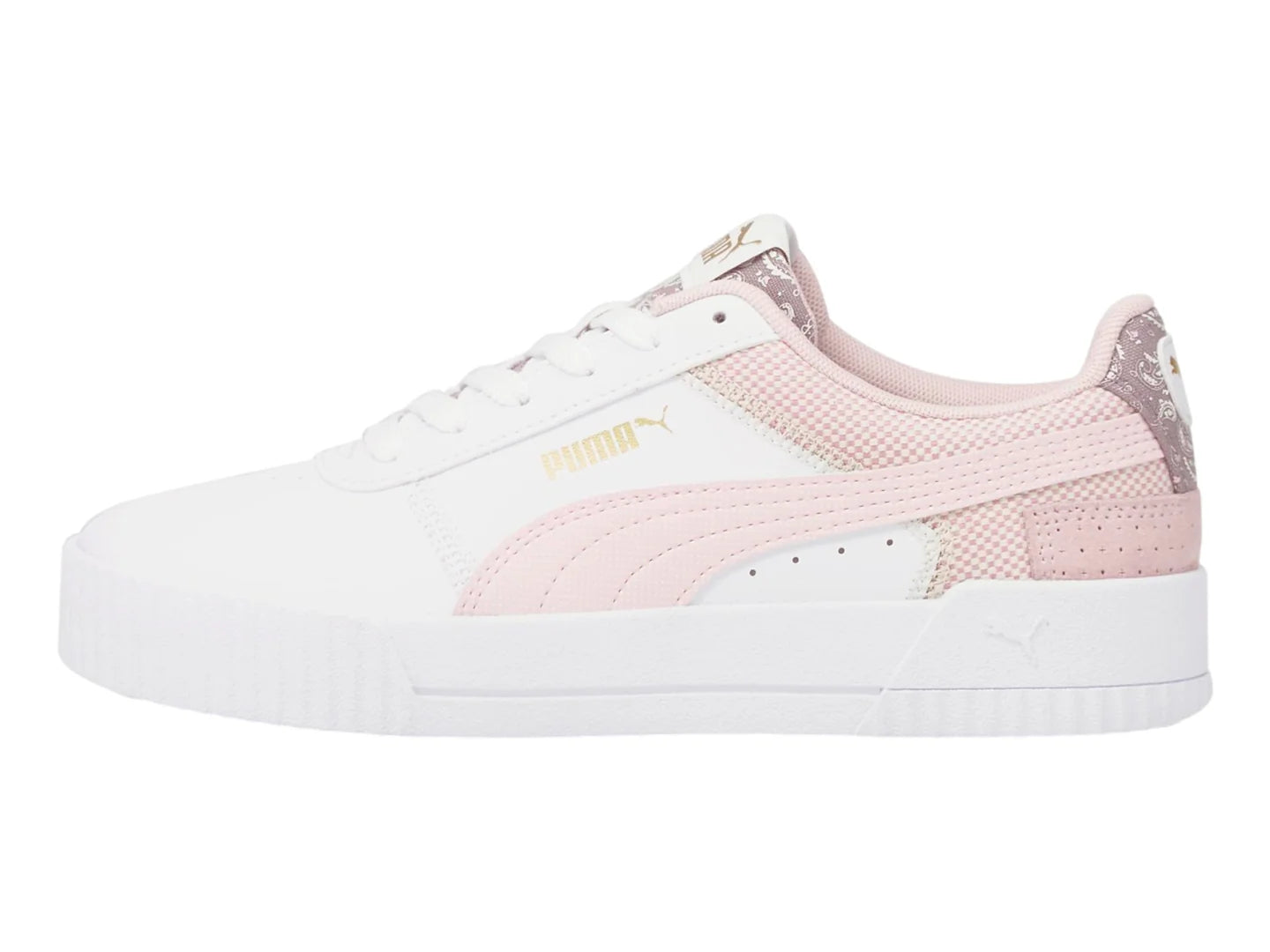 Tenis PUMA Carina Patchwork Blanco y Rosa para Mujer