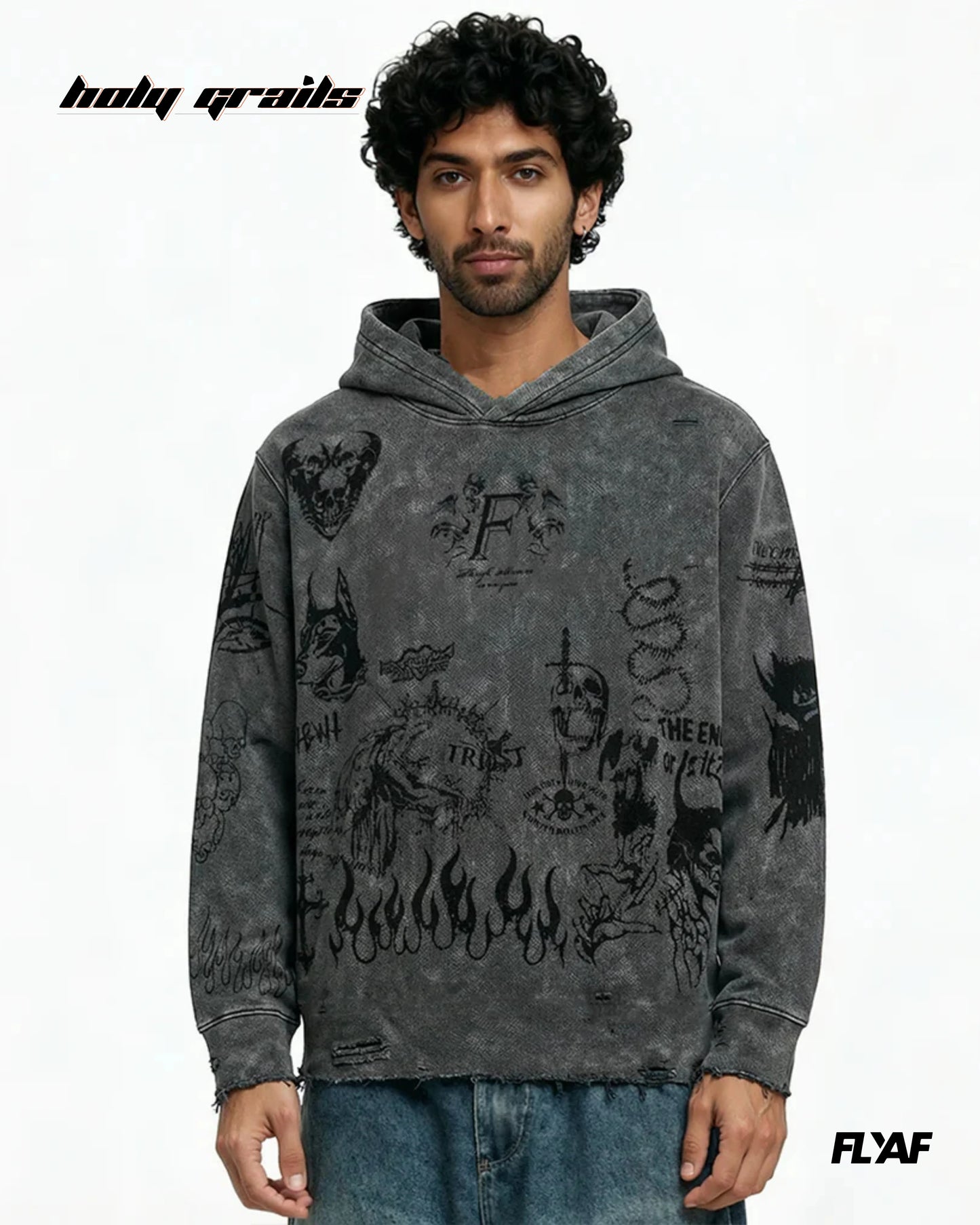 Ashes Anthem Grey Hoodie HG x FLYAF