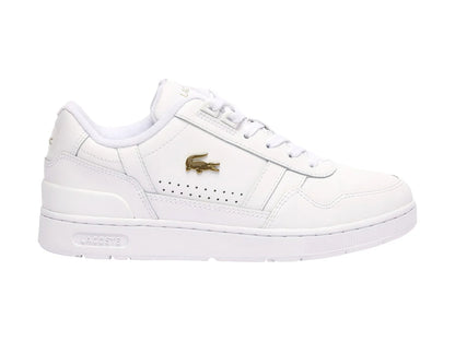 Tenis Lacoste T Clip Blanco y Oro para Mujer