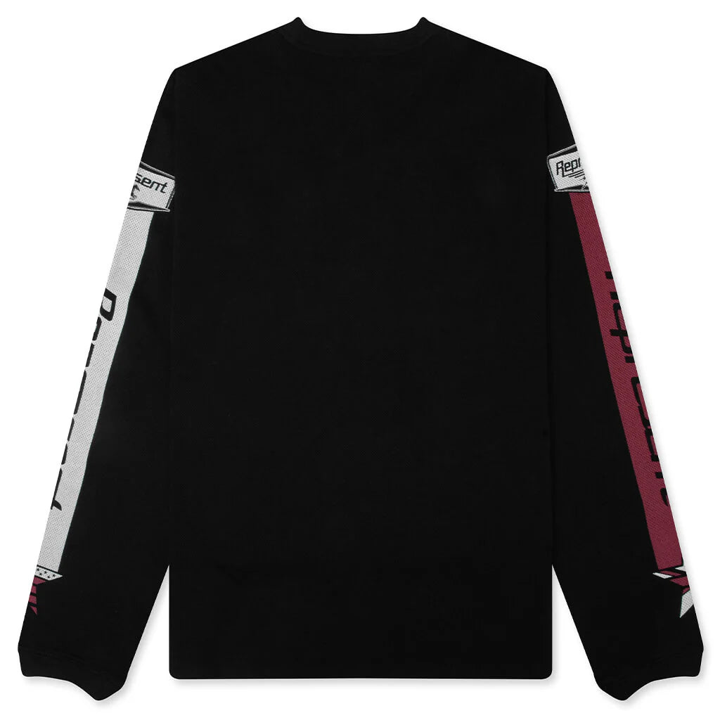 Mesh Pegasus Long Sleeve T Shirt Jet Black