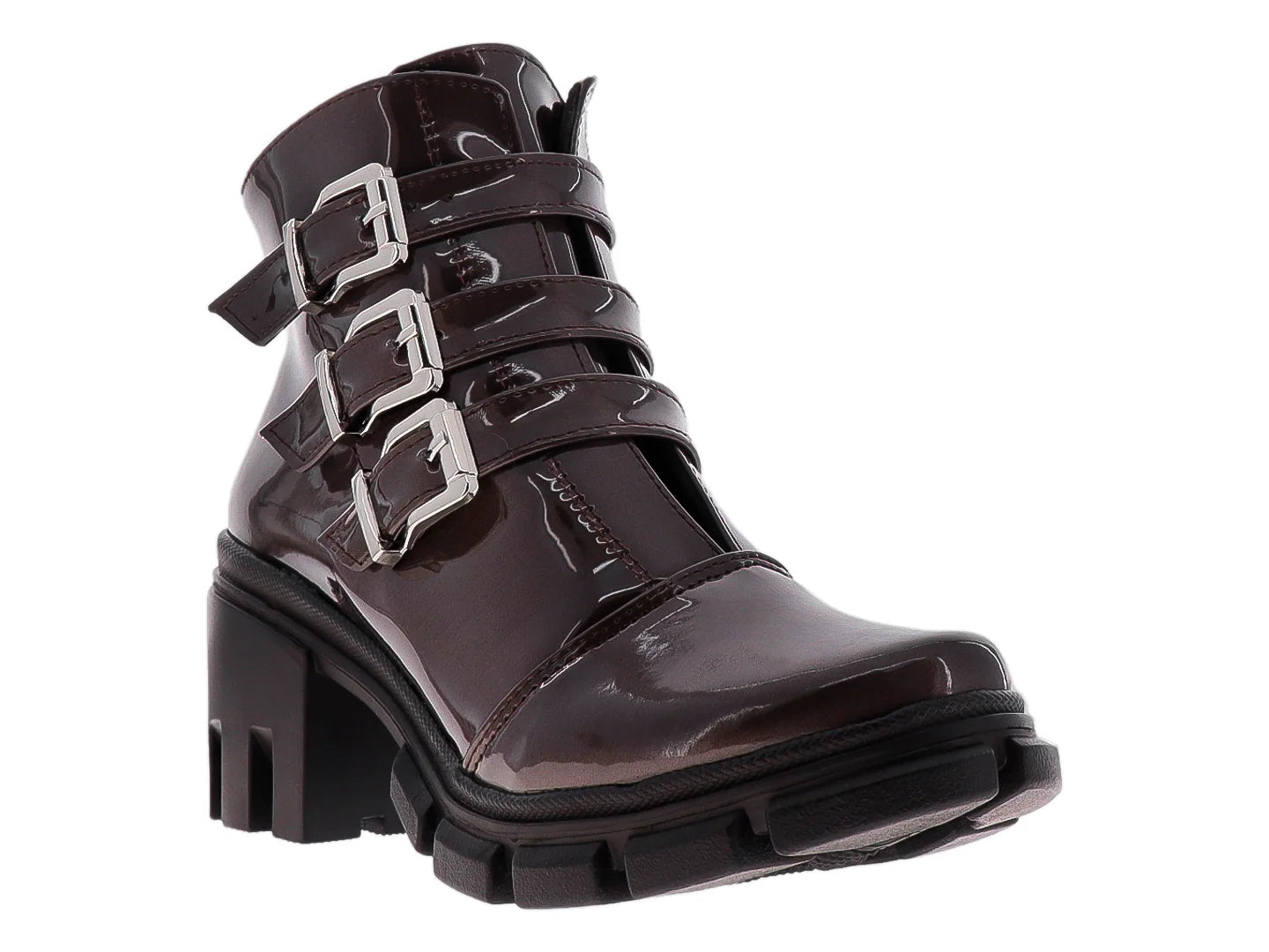 Botines Luna Rosa en Charol Café para Mujer