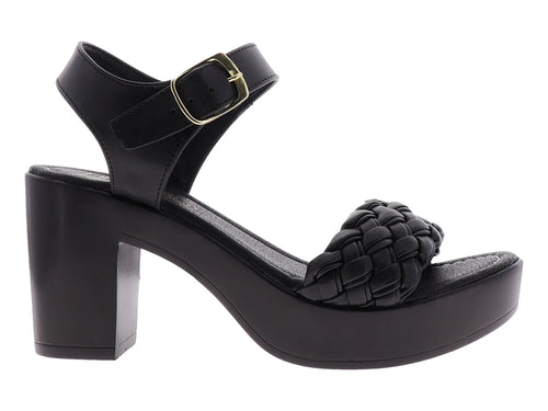 Sandalias de Tacón Luna Rosa Negro para Mujer