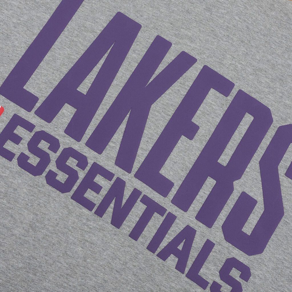 Fear of God Essentials x NBA Lakers Sport Hoodie Concrete Heather Canyon