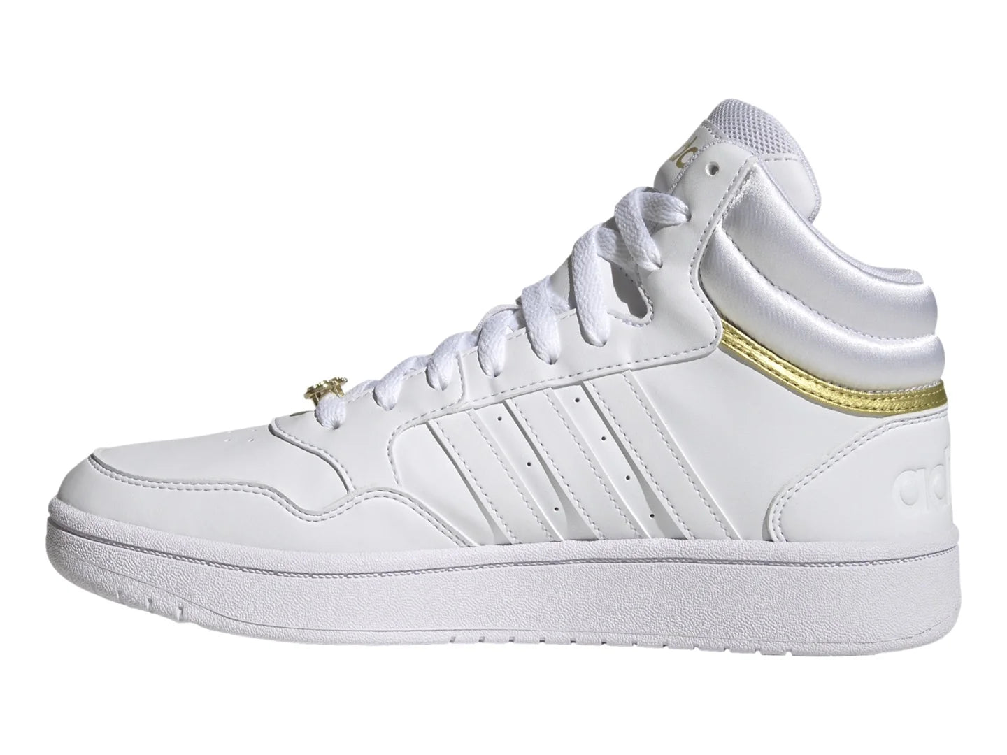 Tenis Adidas Hoops 30 Mid Blancos con Dorado para Mujer