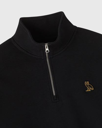 Classic Quarter Zip Mockneck Sweatshirt Black
