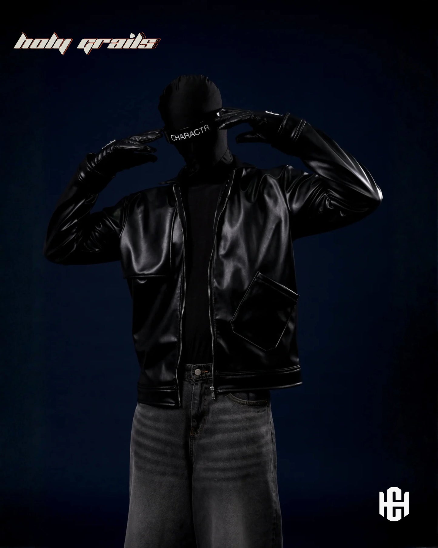 Flap Black Vegan Leather Jacket HG x Charactr