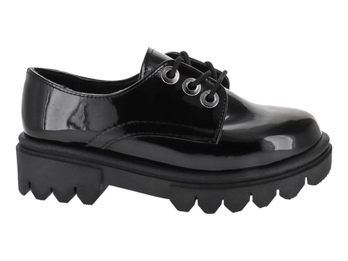 Zapatos Oxford Mauri Valero Negro Charol para Niña