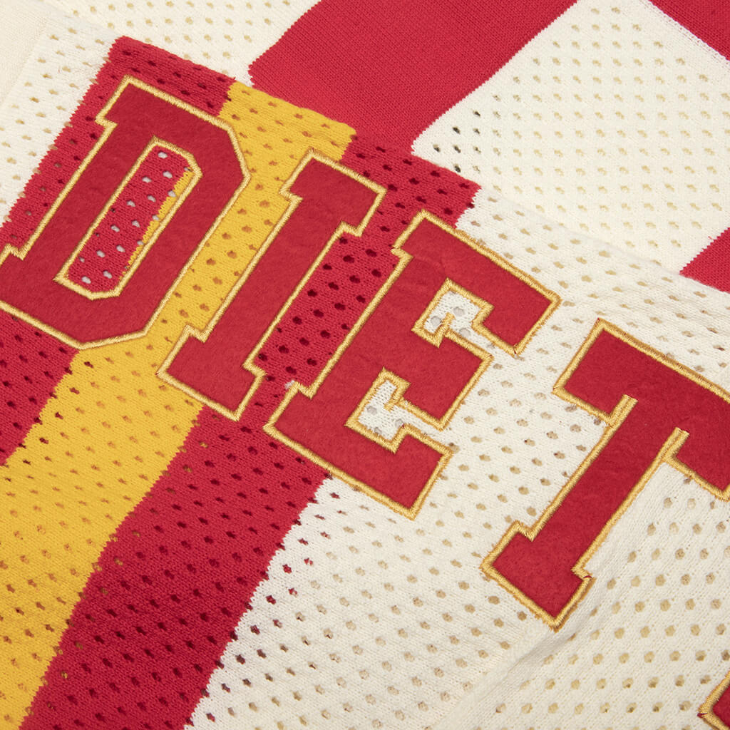 Knit Mesh Jersey Cream Red