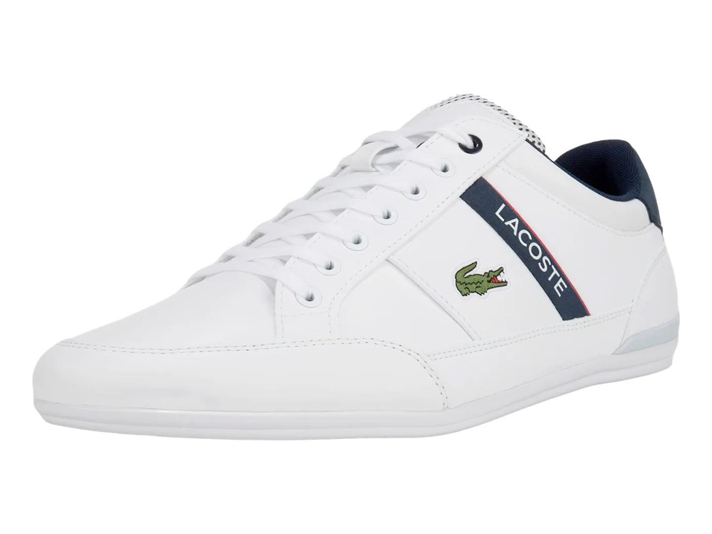 Tenis Lacoste Chaymon Blanco Azul y Rojo para Hombre