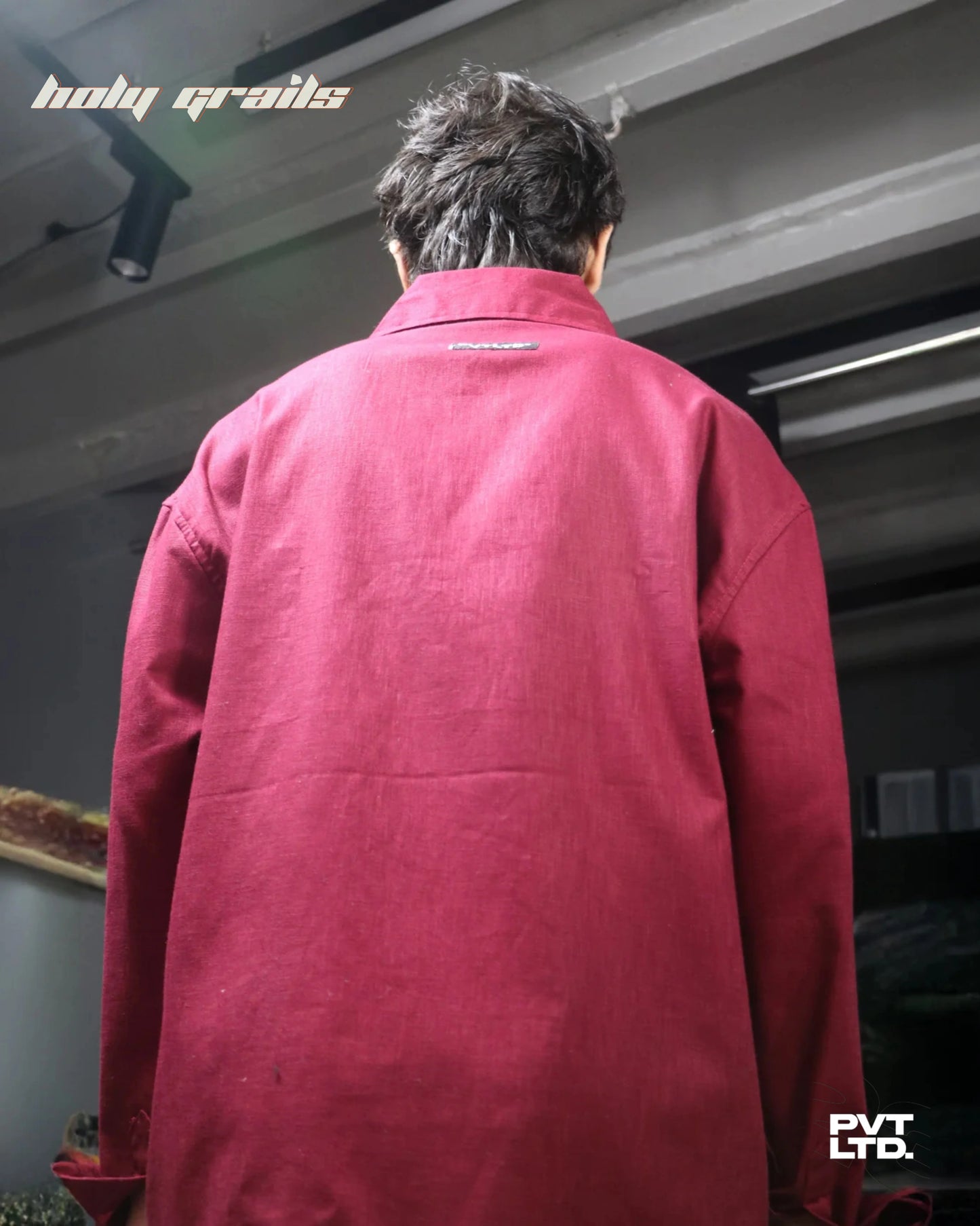 Sorry Honey Maroon Cotton Linen Shirt HG x Pvt Ltd