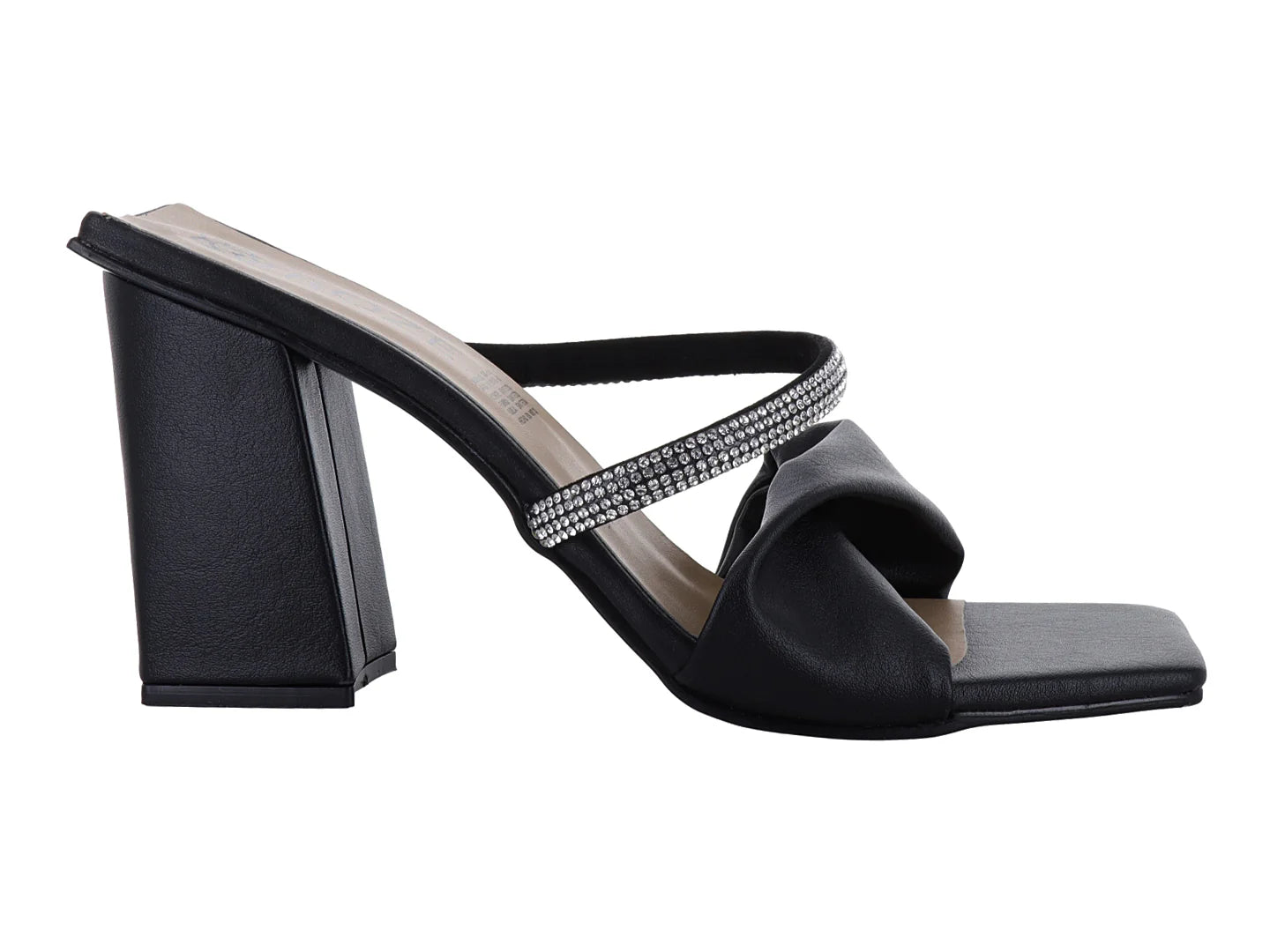 Sandalias Roze Negro con Pedrería para Mujer