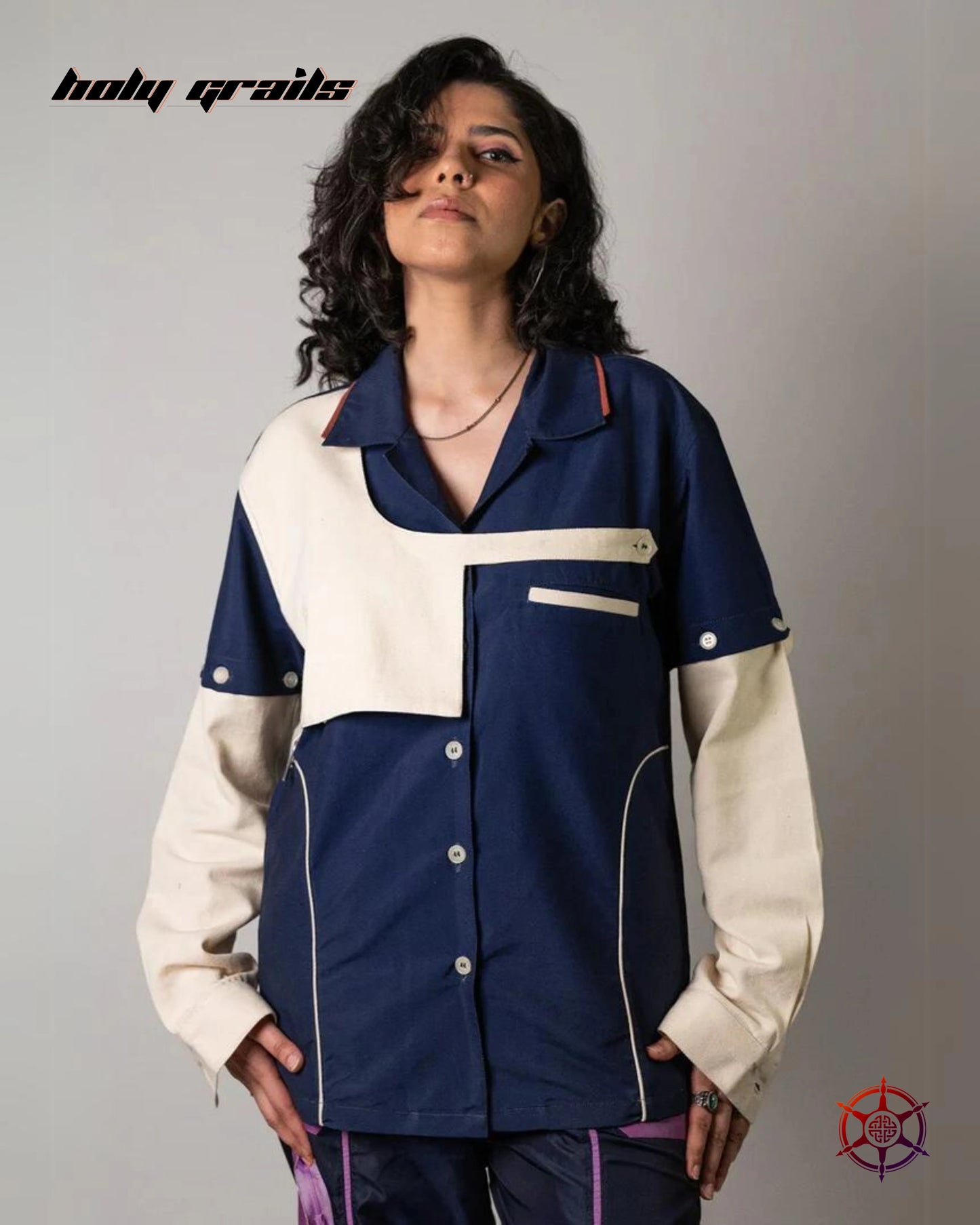 Binary Berry Panel Shirt HG x Duskin