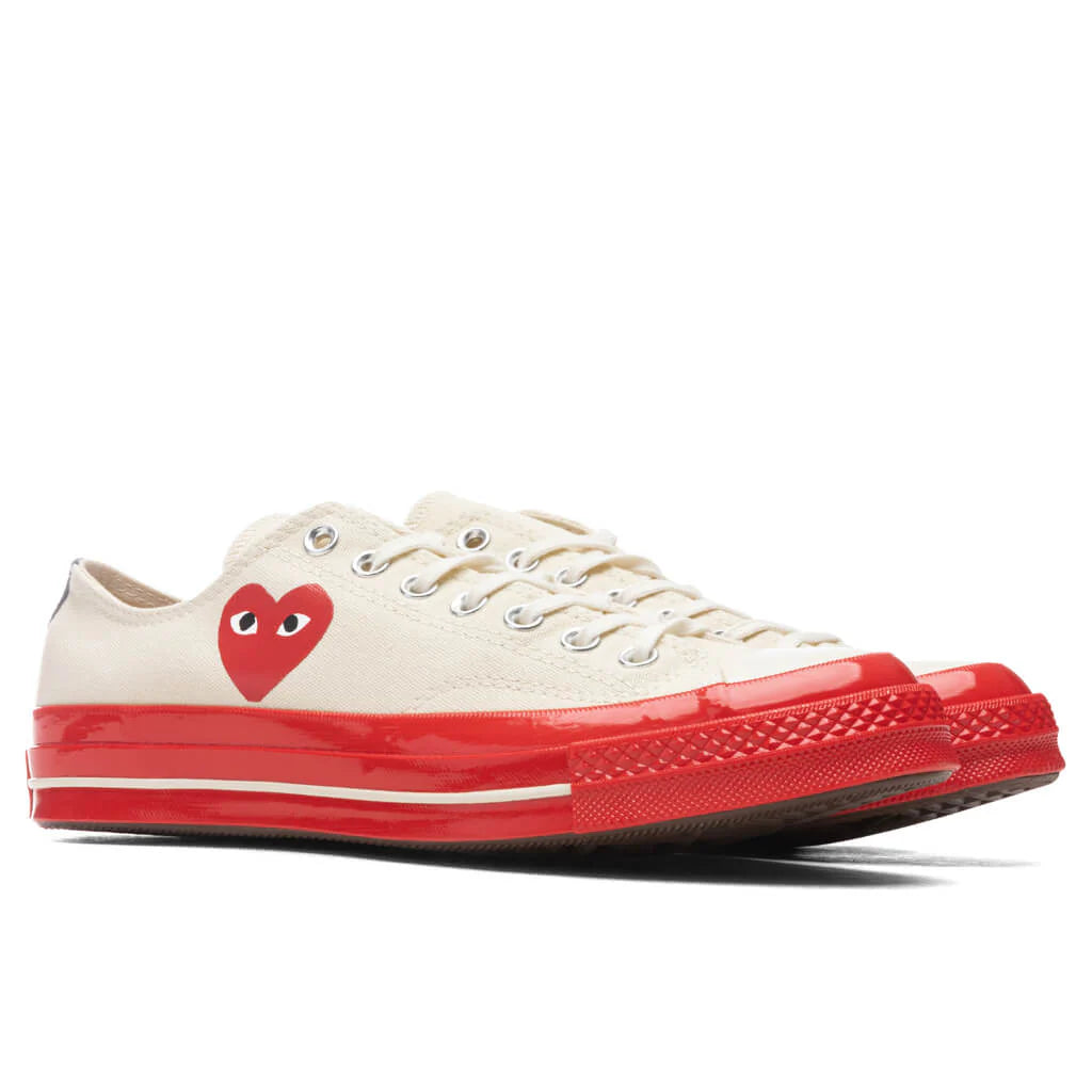 Converse x Comme Des Garcons PLAY All Star Chuck 70 Ox Red Sole White