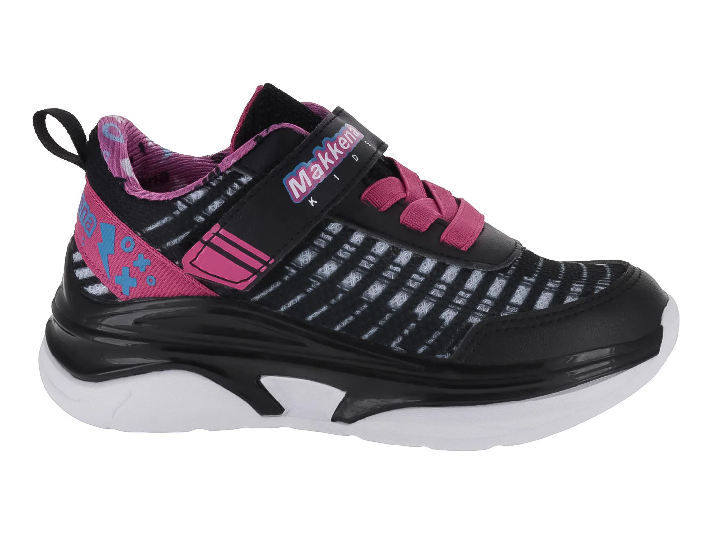 Tenis Makena Negro y Fucsia para Niña