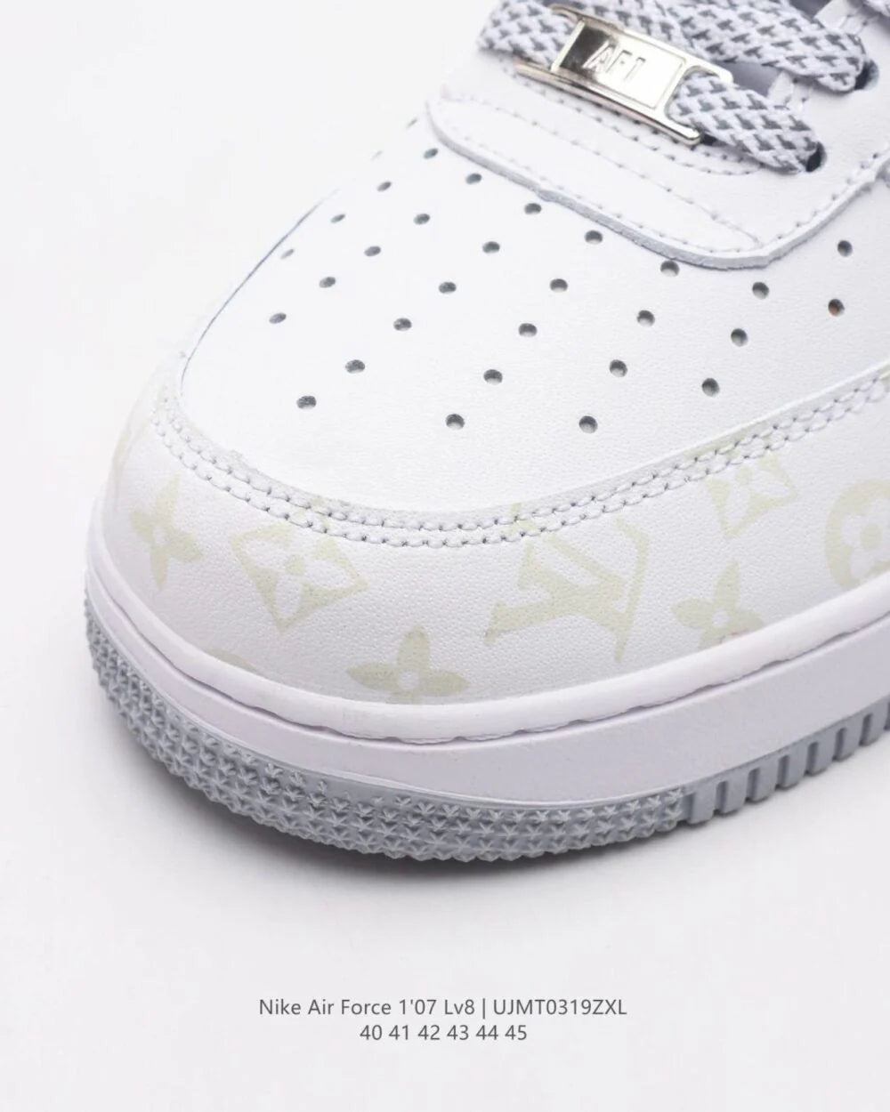 Louis Vuitton x Nike Air Force 1 Monogram Grey Frost Edition Custom