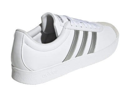 Tenis Adidas VL Court Base Blancos y Plateados para Mujer