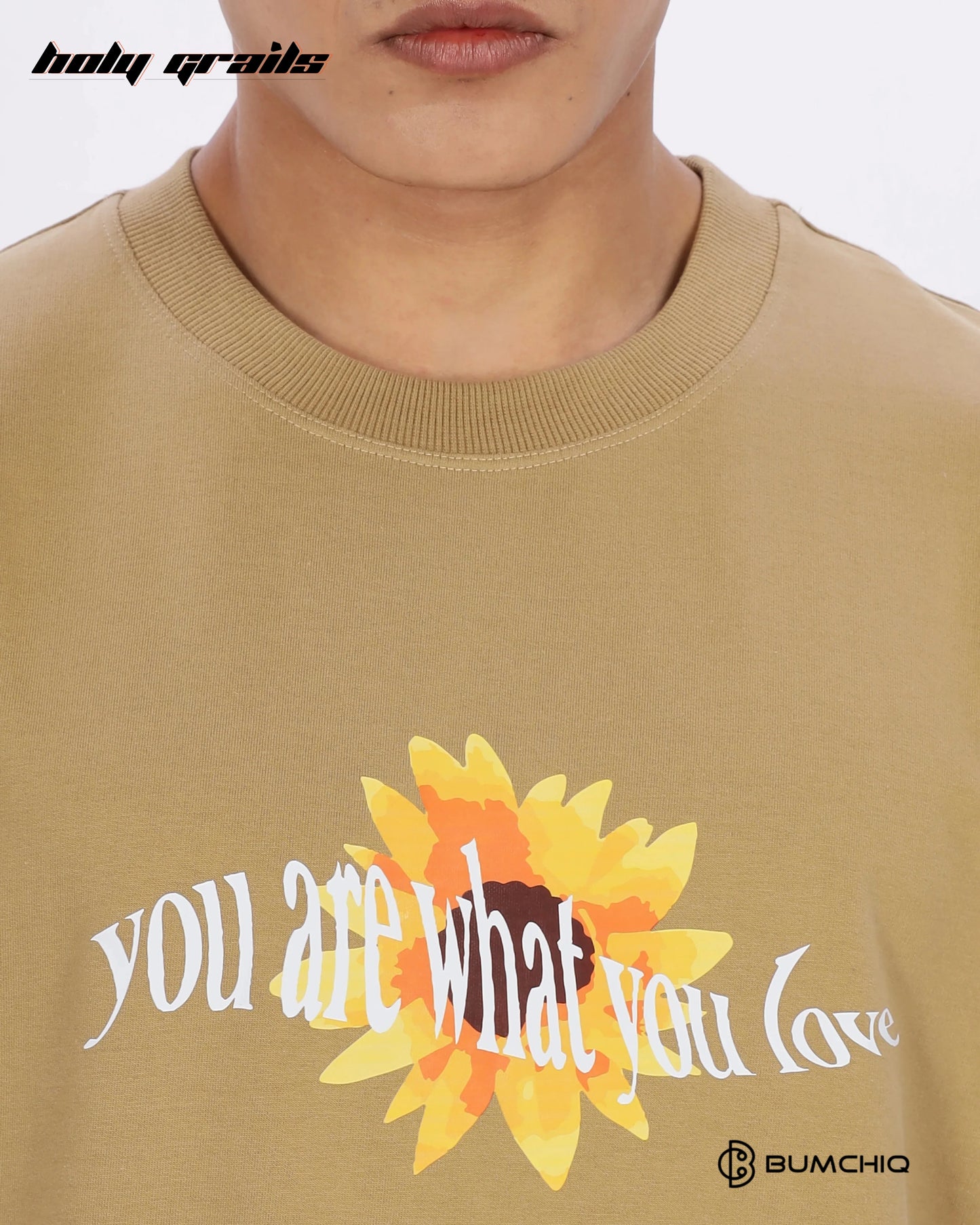 Always Here Beige Oversize Tee HG x Bumchiq