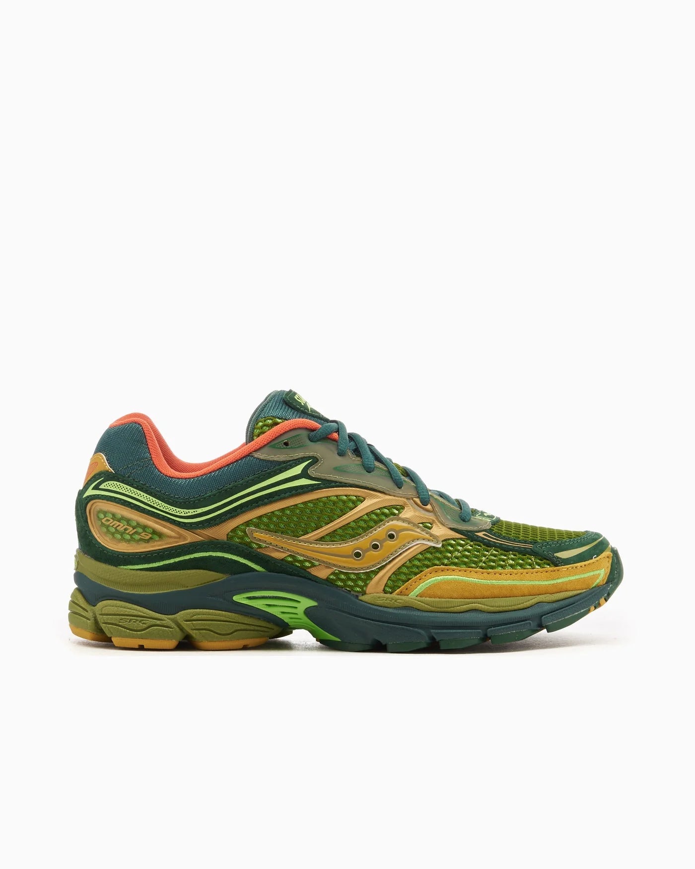Saucony Omni 9 Premium Vert Olive Orange Confort et Style Rétro Running