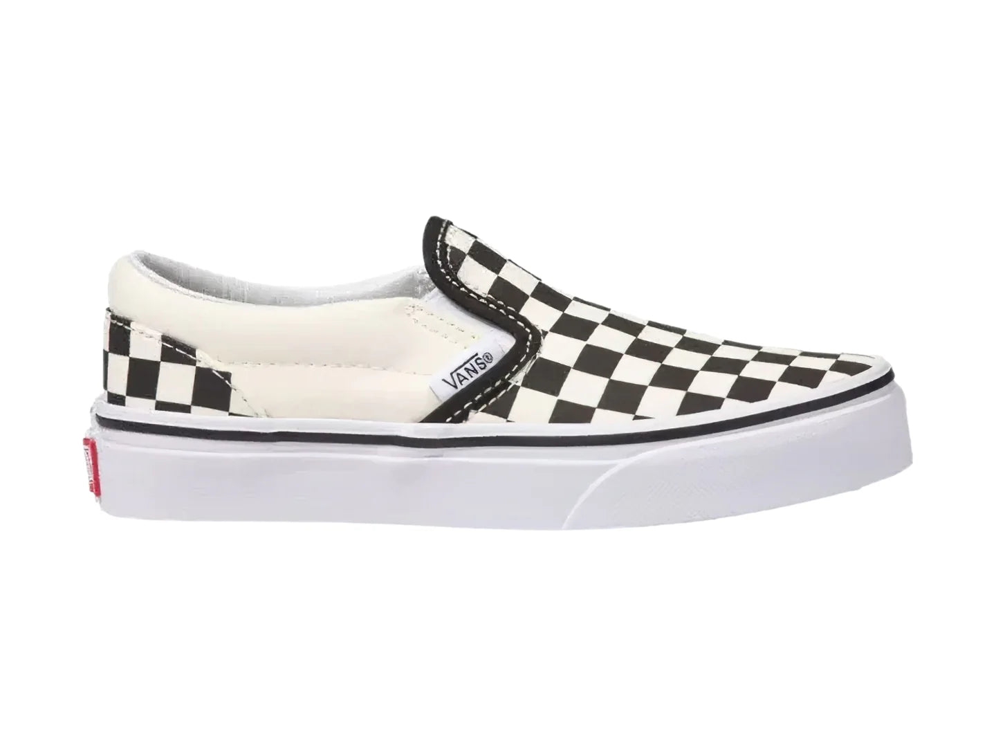 Tenis Vans Classic Slip On Checkerboard Negro Blanco para Niño