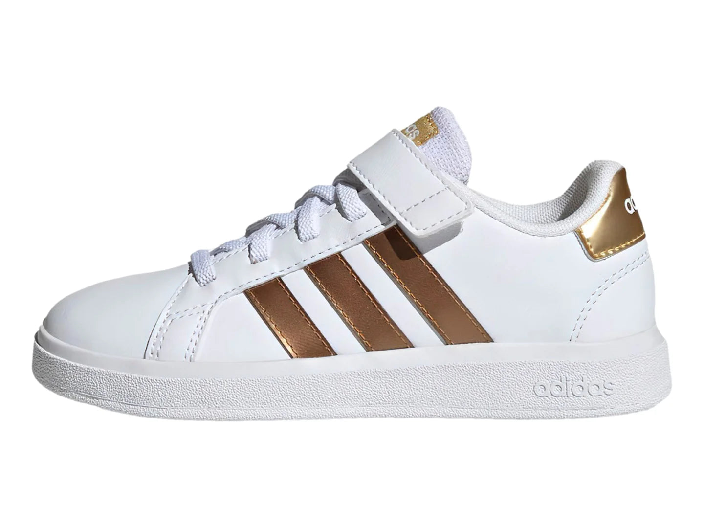 Tenis Adidas Grand Court 20 Blancos con Dorado para Niña