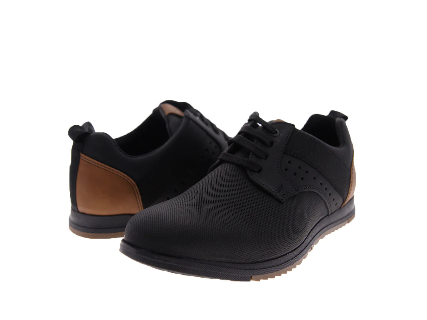 Zapatos Custom Style Flint Negro Camel para Hombre