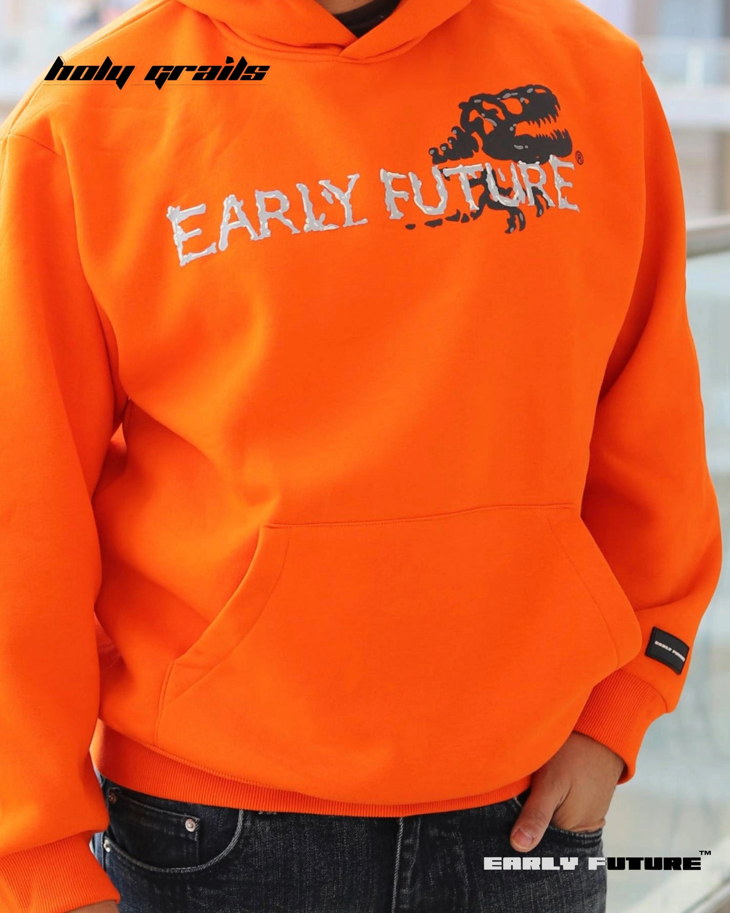 T Rex Mandarin Orange Hoodie HG x Early Future