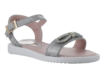 Sandalias Viris Princesitas Marfil Plata para Niña