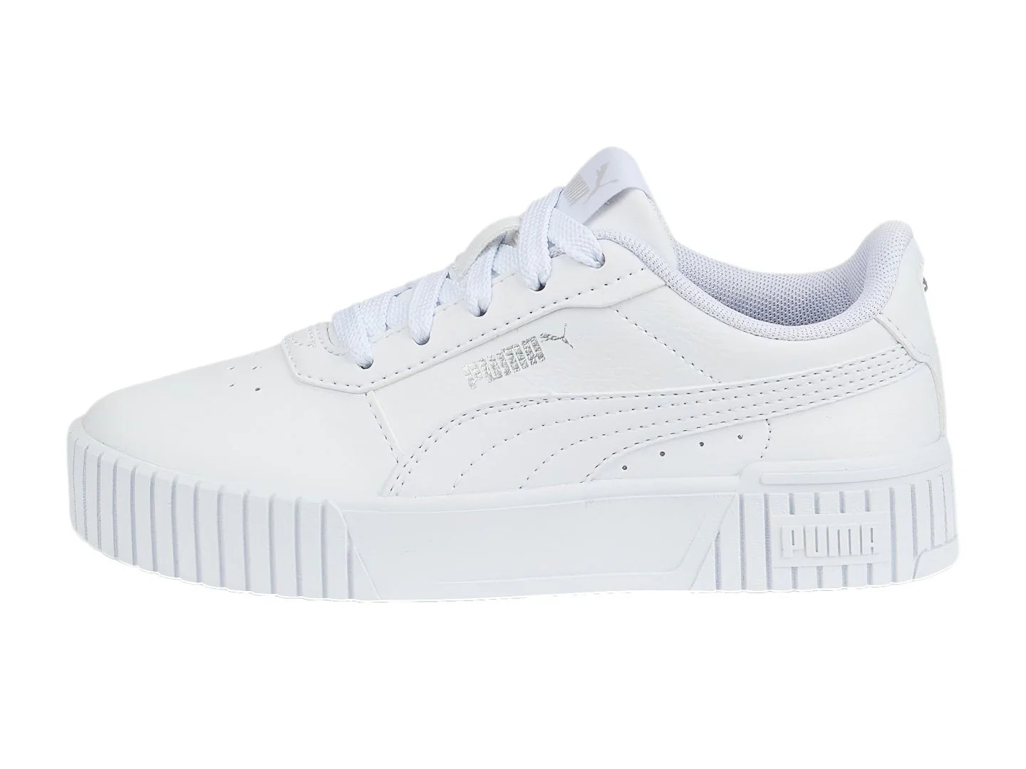Tenis PUMA Carina 20 Blancos y Plata para Niña