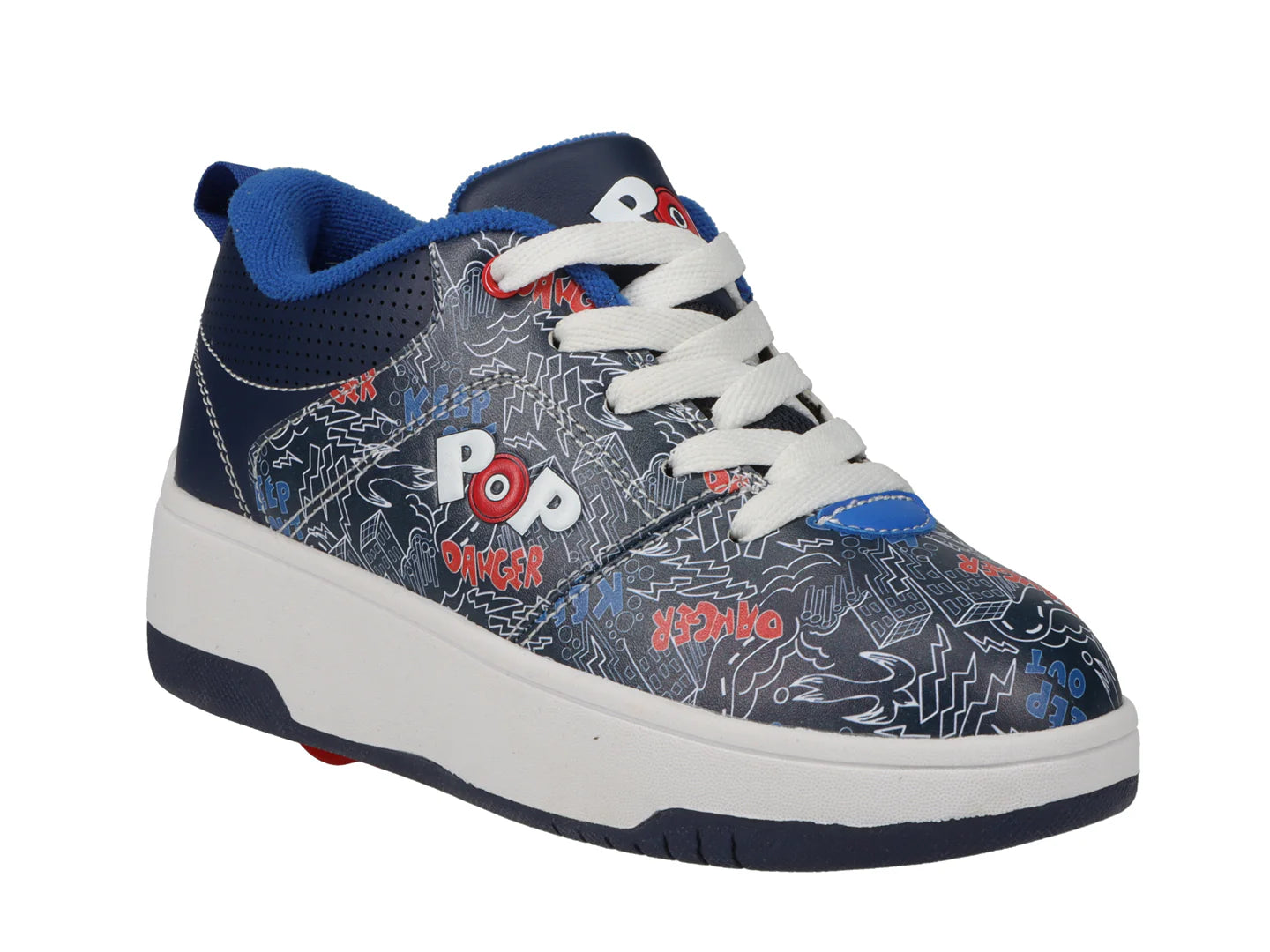 Tenis Patín Heelys Azul Marino Rojo y Blanco para Niño