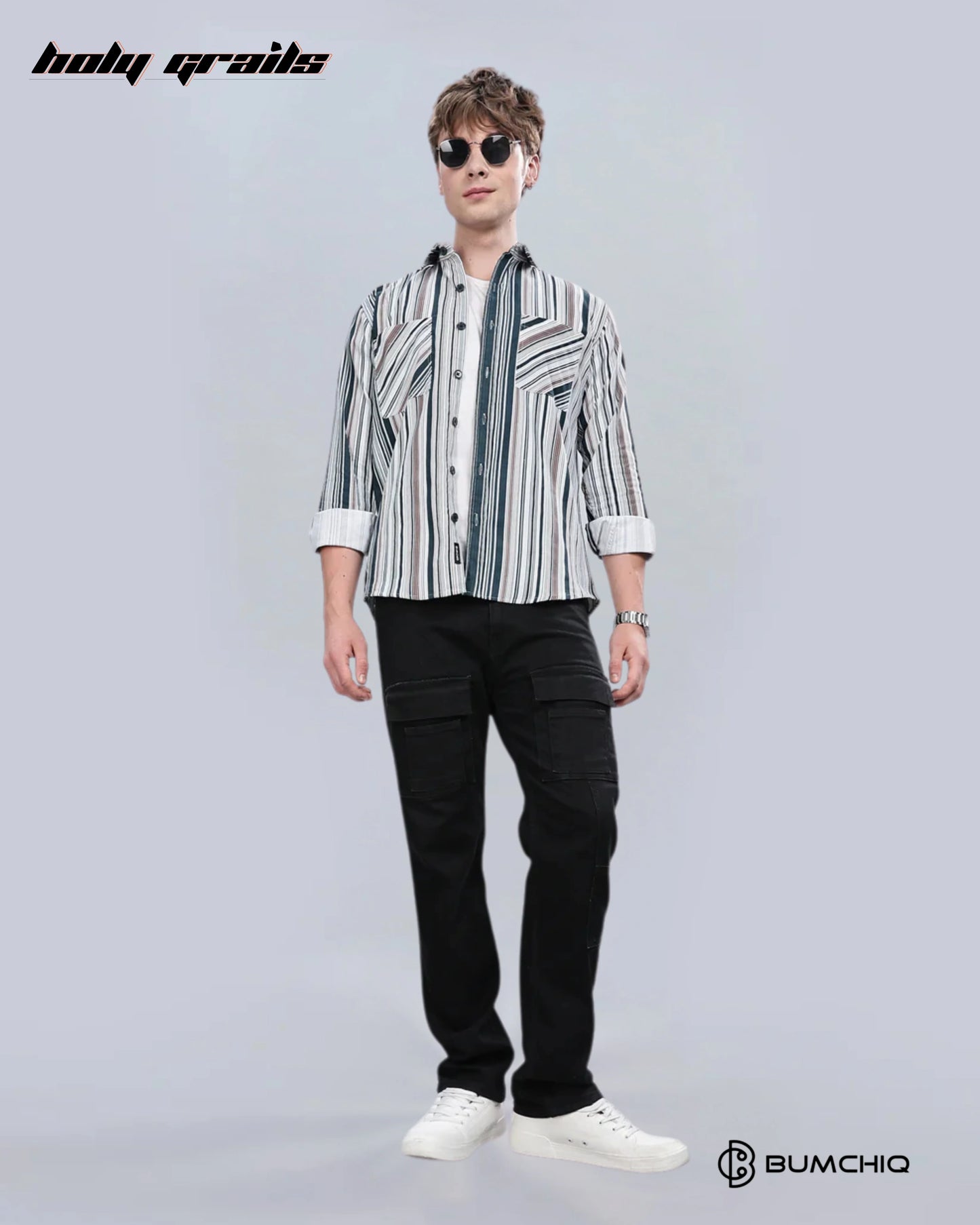 Green Cream Stripes Overshirt HG x Bumchiq