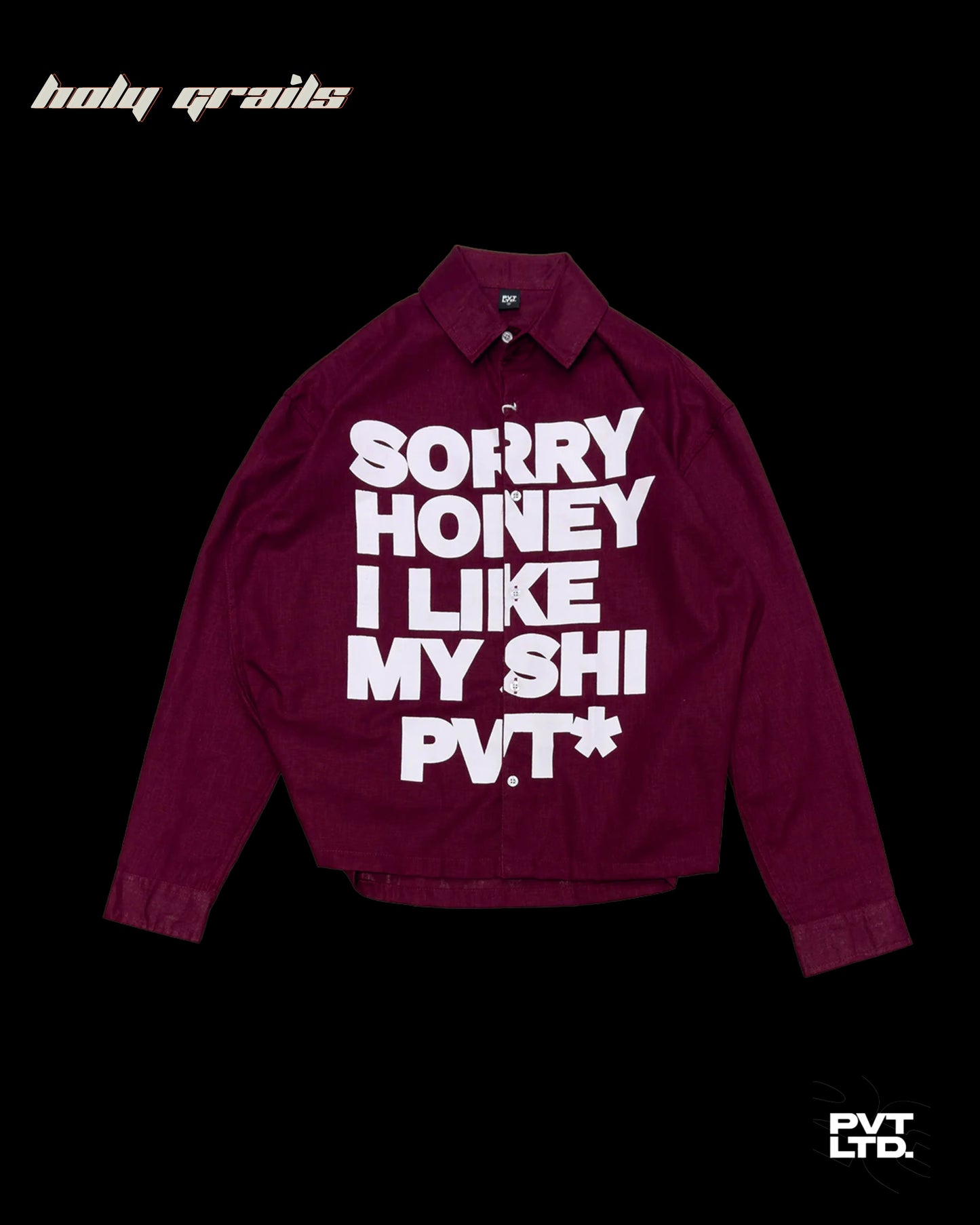 Sorry Honey Maroon Cotton Linen Shirt HG x Pvt Ltd
