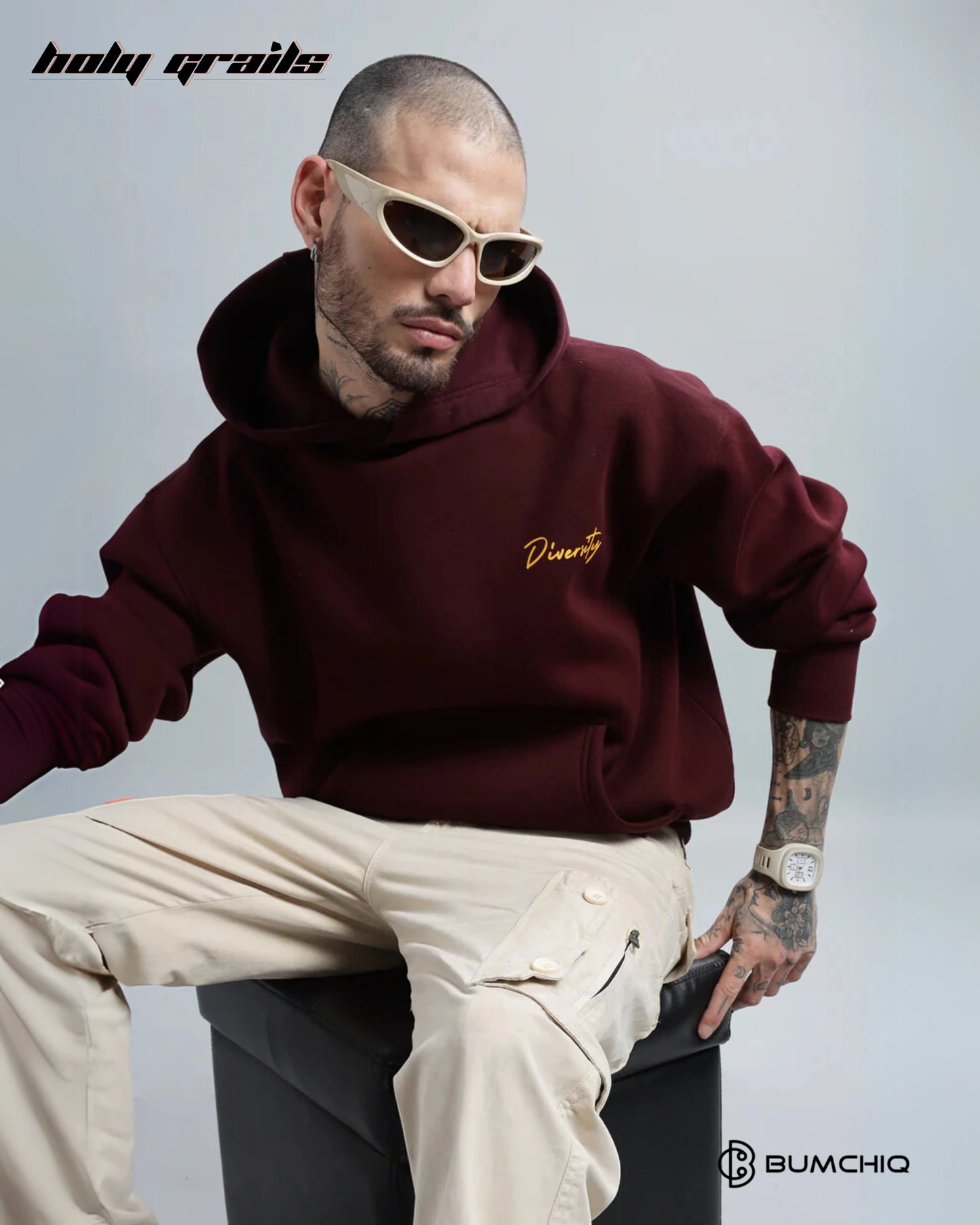 Diversity Maroon Hoodie HG x Bumchiq