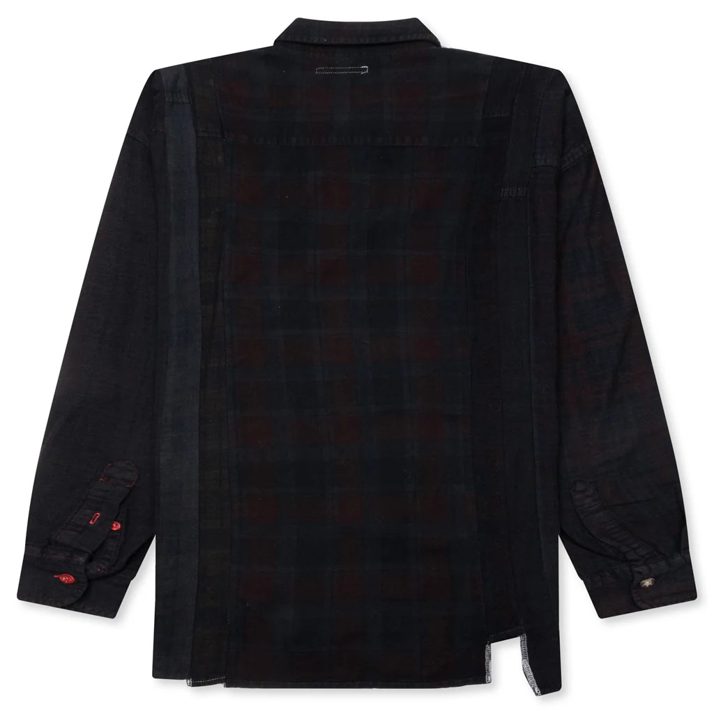 Over Dye 7 Cuts Wide Shirt Black