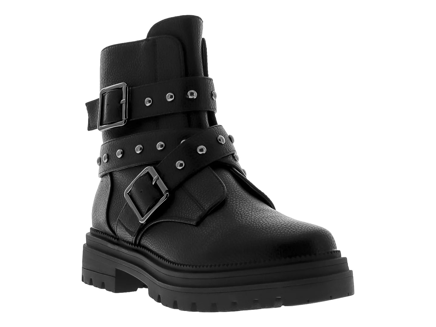 Botines Combat Roze Negro para Mujer