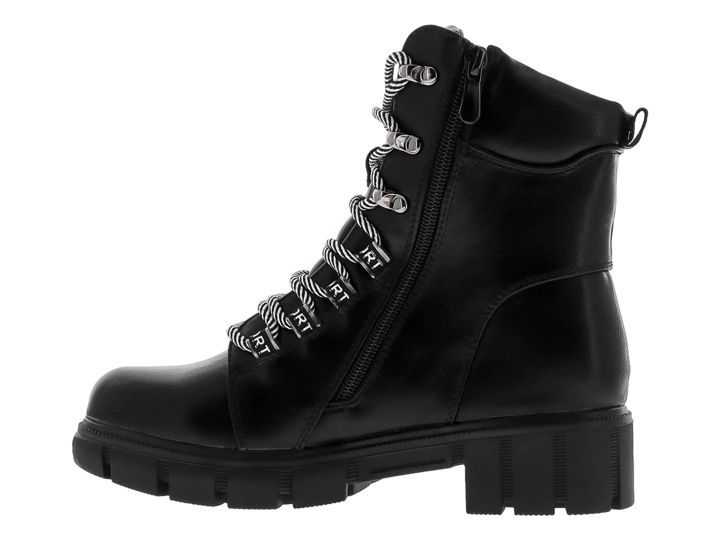 Botines Combat Roze Negro para Mujer