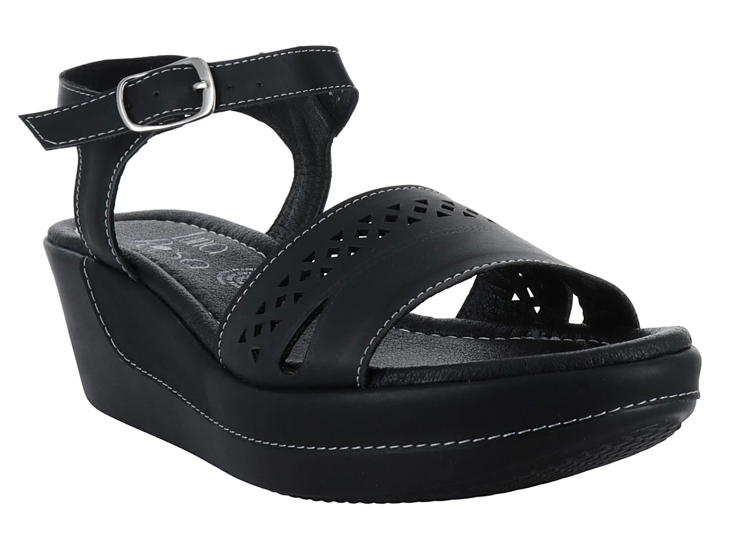 Sandalias Luna Rosa Plataforma Negro para Mujer