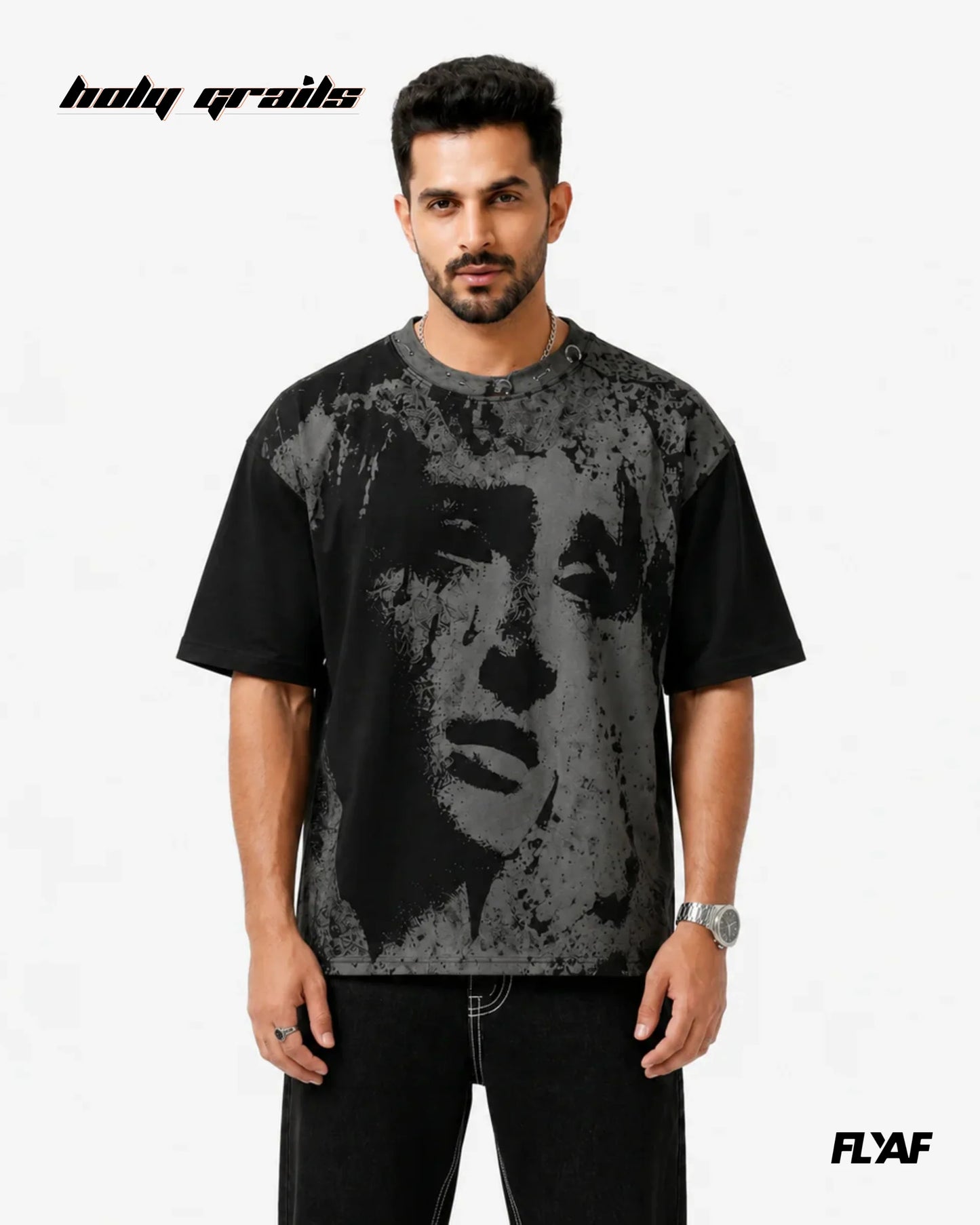 Charcoal Wing Black Tee HG x FLYAF
