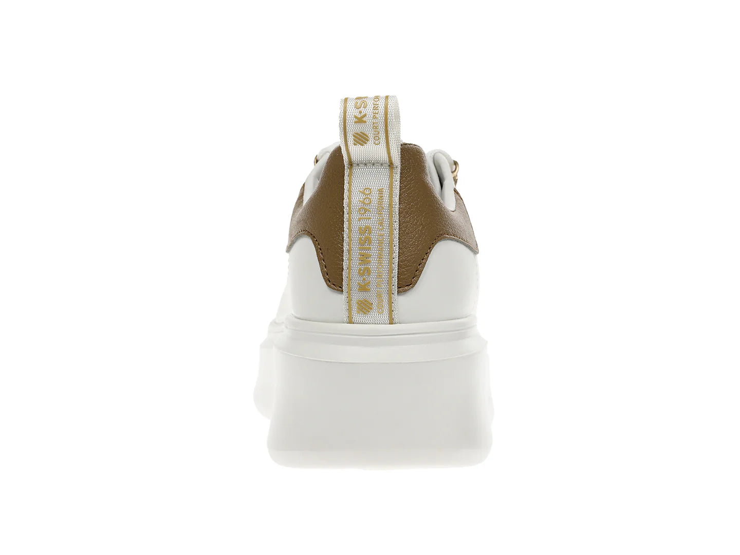 Tenis K SWISS Alessius Platform Blanco y Dorado para Mujer