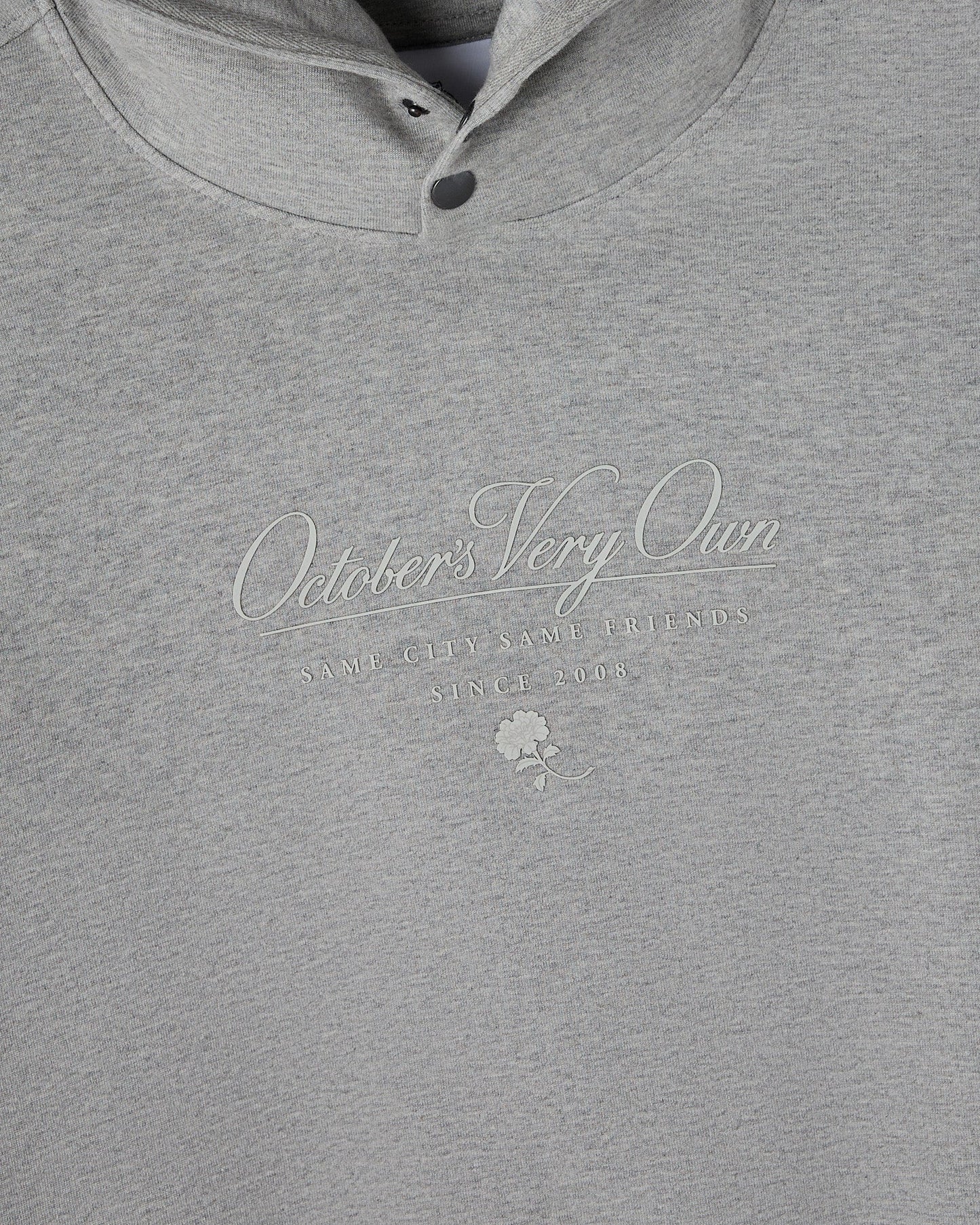 Double Knit Script Hoodie Heather Grey