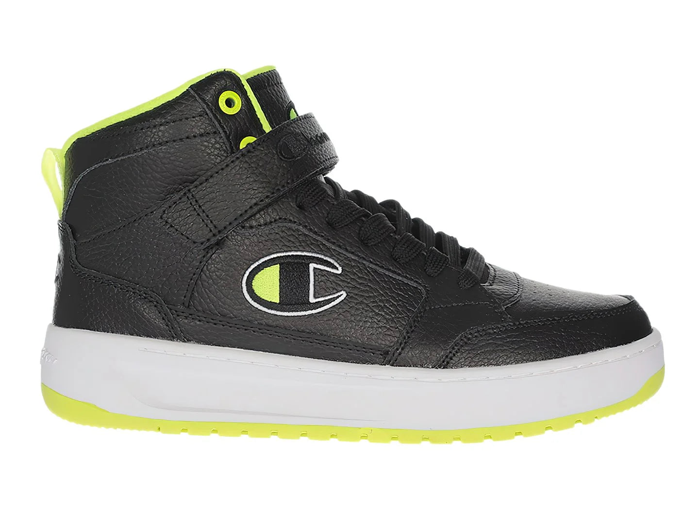 Tenis Champion Drome Hi Negro con Neón para Niño