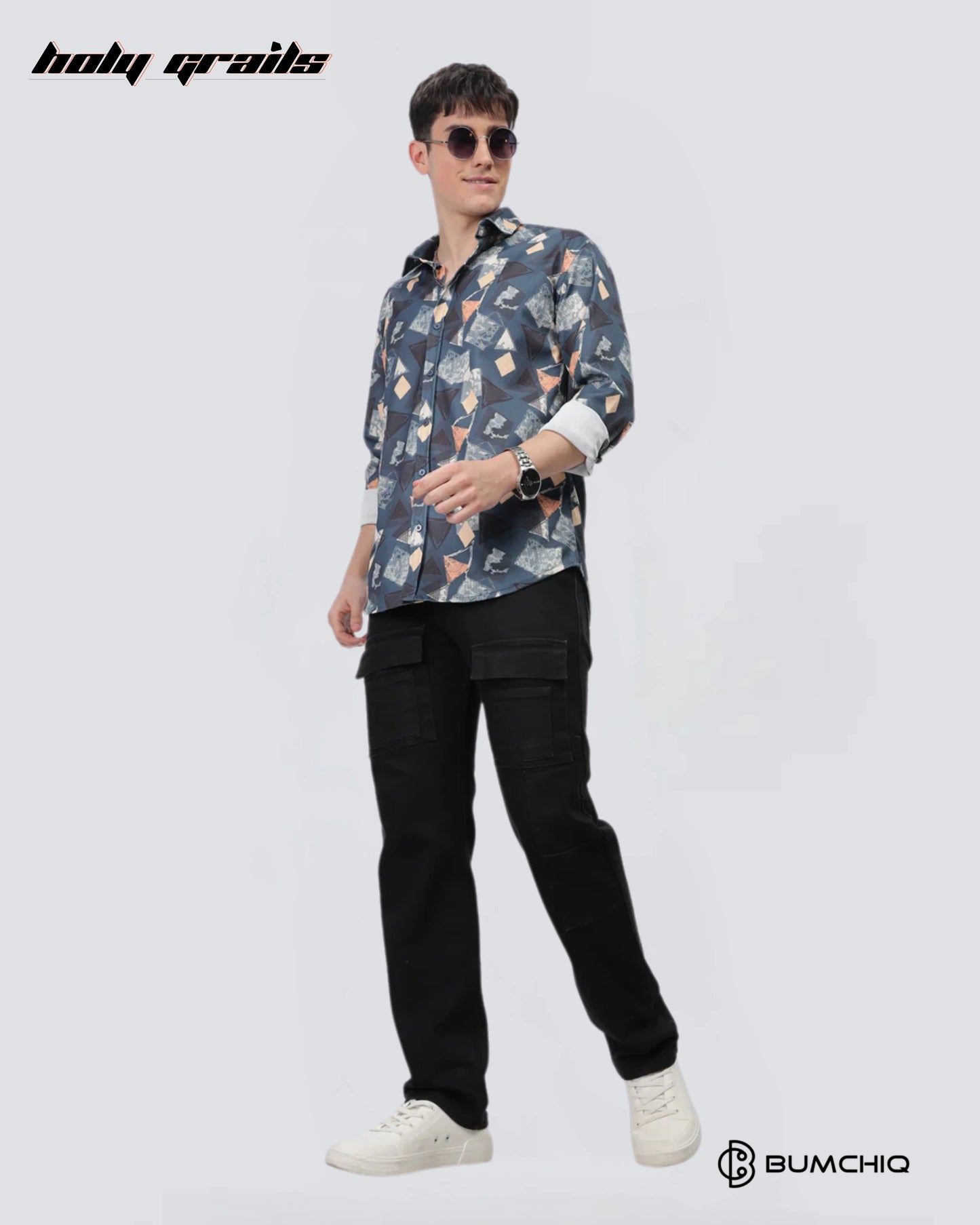 Multi Abstract Blue Shirt HG x Bumchiq