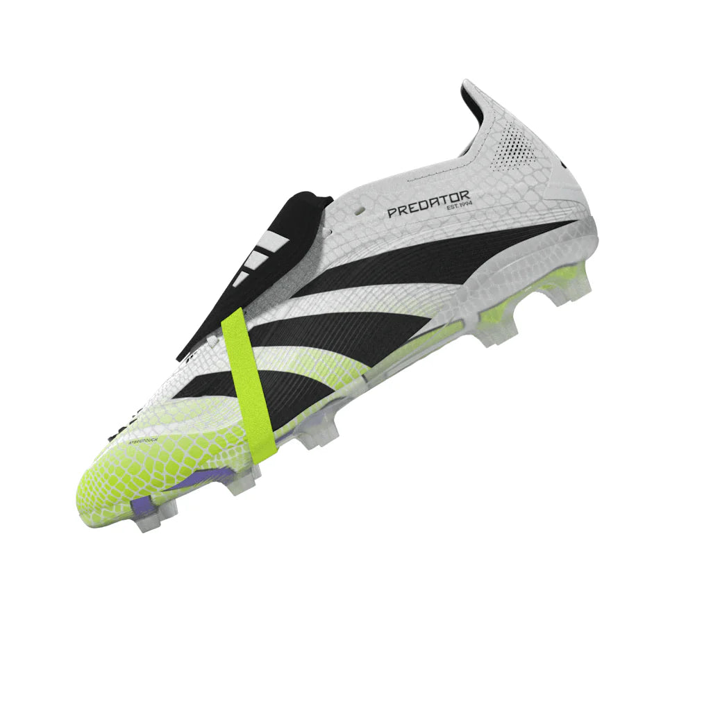 adidas Predator Elite Fold Over Tongue Youth Firm Ground Soccer Cleats White Black