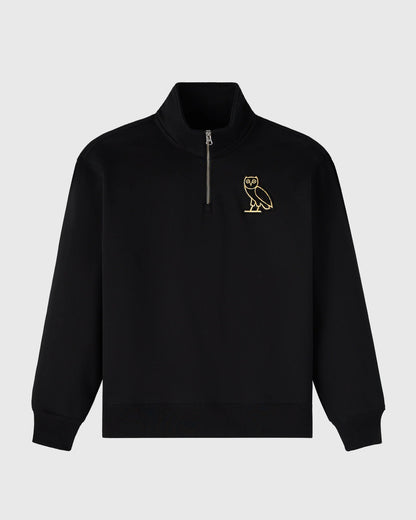 Signature Quarter Zip Mockneck Black