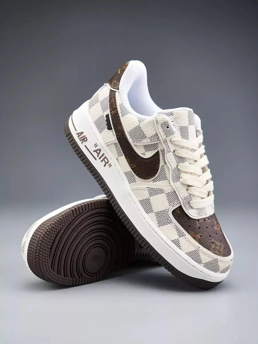 Louis Vuitton x Off White x Nike AF1 Damier Heat Check Custom