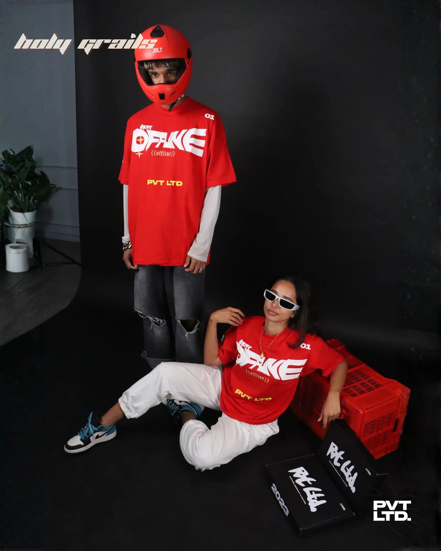 Behtar Offline Red Oversize Tee HG x Pvt Ltd